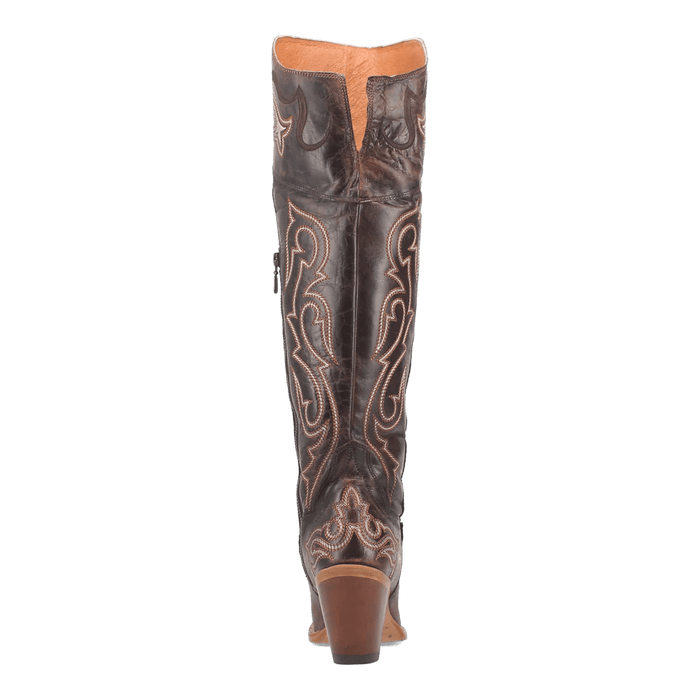 Dan Post Women's Kommotion Snip Toe Leather Tall Boots - Chocolate - Dan Post Boots