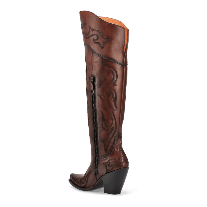 Dan Post Women's Seductress Snip Toe Leather Tall Boots - Chestnut - Dan Post Boots