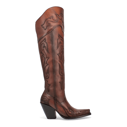 Dan Post Women's Seductress Snip Toe Leather Tall Boots - Chestnut - Dan Post Boots