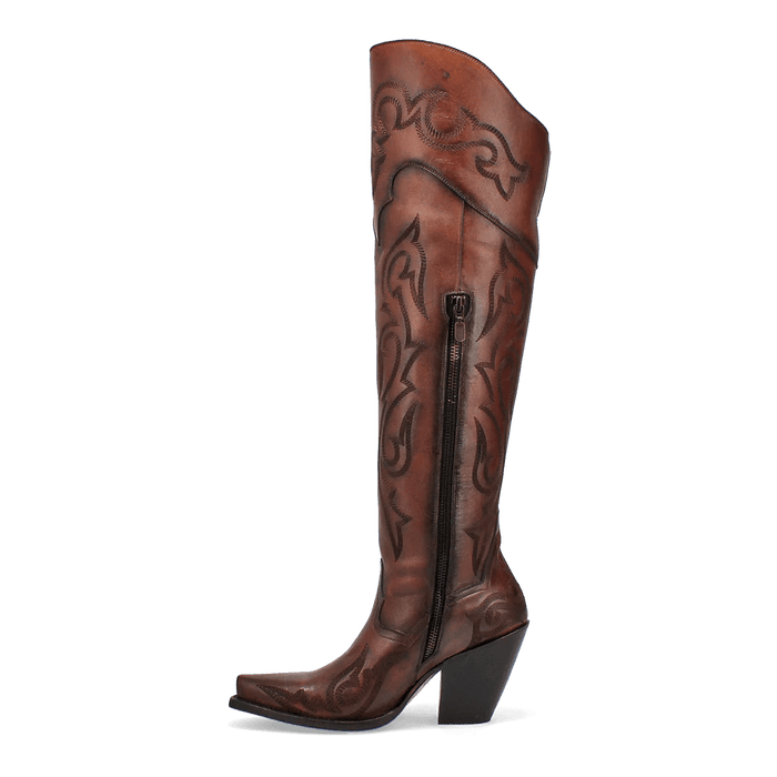 Dan Post Women's Seductress Snip Toe Leather Tall Boots - Chestnut - Dan Post Boots