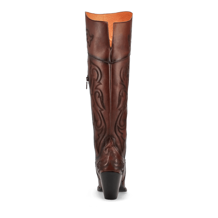 Dan Post Women's Seductress Snip Toe Leather Tall Boots - Chestnut - Dan Post Boots