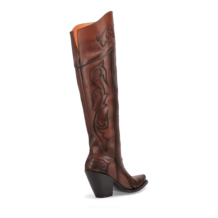 Dan Post Women's Seductress Snip Toe Leather Tall Boots - Chestnut - Dan Post Boots