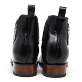 Genuine Cowhide Fur Leather Ankle Boots with Wide Square Toe - Rodeo Imports