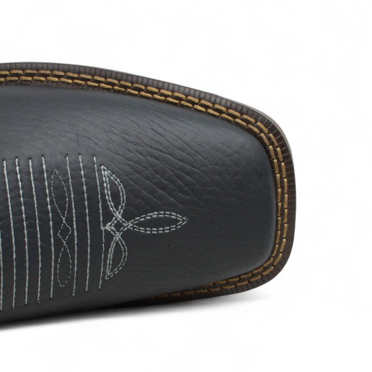 El Besserro Men's Square Toe Leather Ankle Boots Black - Hooch