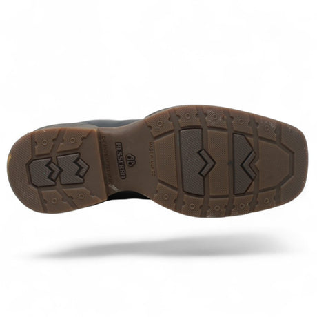 El Besserro Men's Square Toe Leather Ankle Boots Black - Hooch