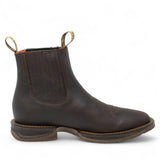 El Besserro Men's Square Toe Leather Ankle Boots Brown - Hooch