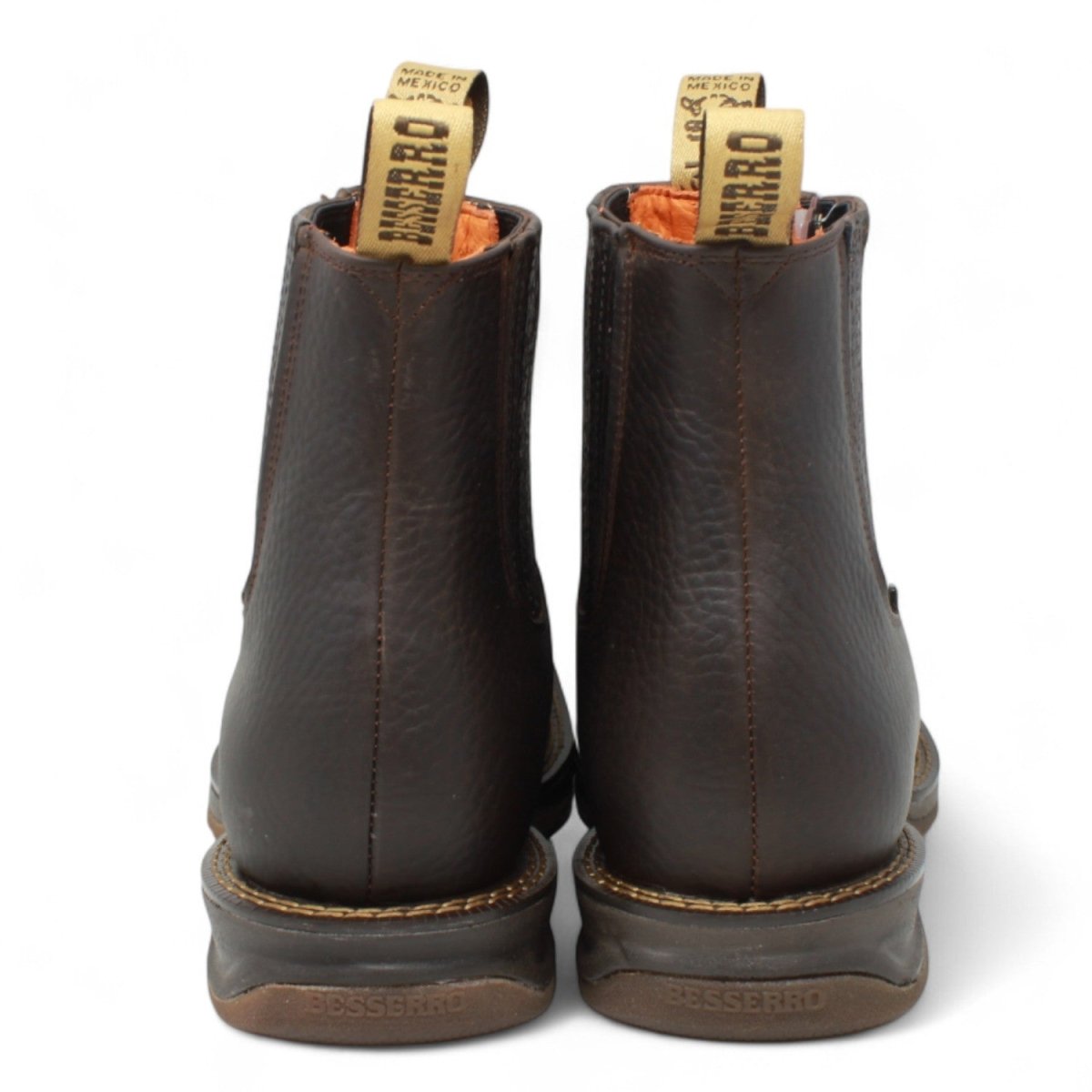 El Besserro Men's Square Toe Leather Ankle Boots Brown - Hooch