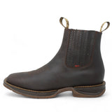 El Besserro Men's Square Toe Leather Ankle Boots Brown - Hooch