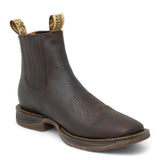 El Besserro Men's Square Toe Leather Ankle Boots Brown - Hooch