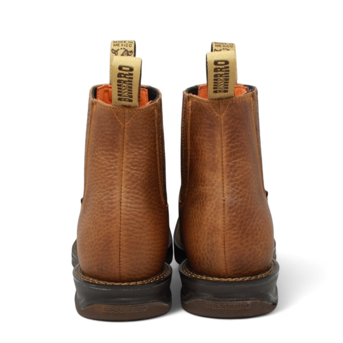 El Besserro Men's Square Toe Leather Ankle Boots Honey - Hooch