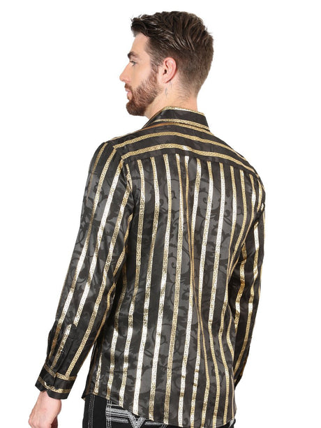 El General Black/Gold Casual Long - Sleeve Shirt 44554 - Diana Zapateria Inc