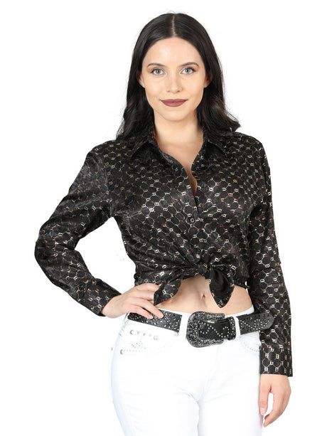 El General Black/Gold Casual Long - Sleeve Shirt 44558 - Diana Zapateria Inc