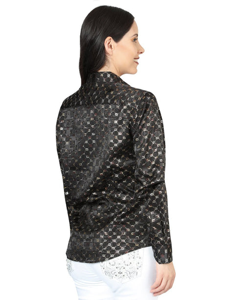 El General Black/Gold Casual Long - Sleeve Shirt 44558 - Diana Zapateria Inc