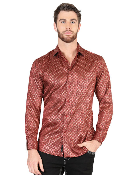 El General Burgundy Casual Long - Sleeve Shirt 44552 - Diana Zapateria Inc
