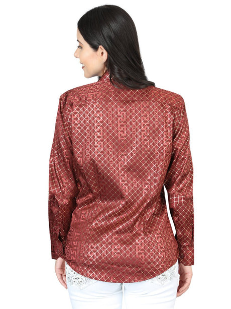 El General Burgundy Casual Long - Sleeve Shirt - 44561 - Diana Zapateria Inc