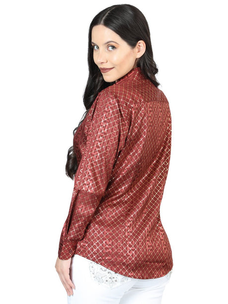 El General Burgundy Casual Long - Sleeve Shirt - 44561 - Diana Zapateria Inc