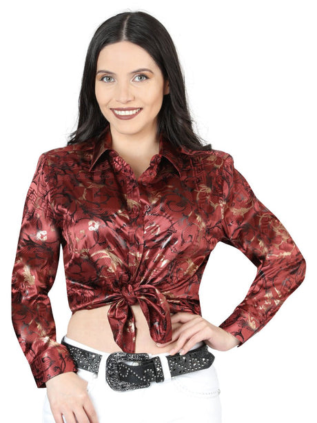 El General Burgundy Casual Long - Sleeve Shirt 44595 - Diana Zapateria Inc