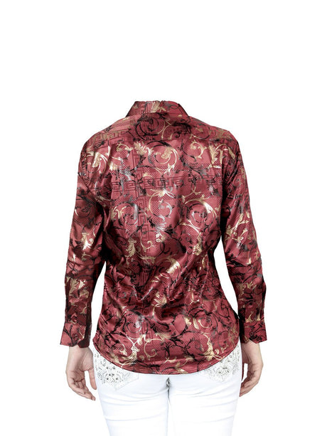 El General Burgundy Casual Long - Sleeve Shirt 44595 - Diana Zapateria Inc