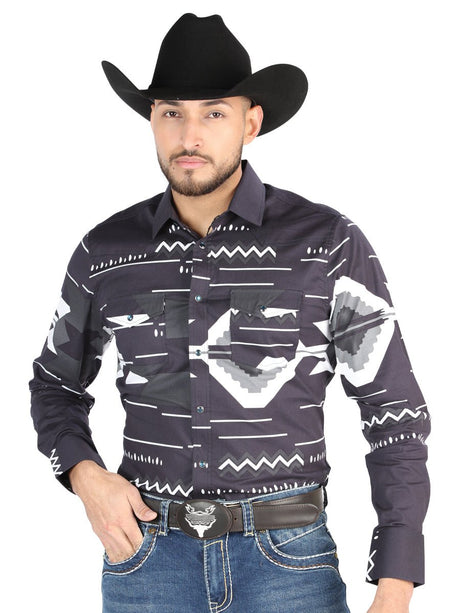 El General - Casual Long Sleeve Shirt - Black 44500 - Diana Zapateria Inc