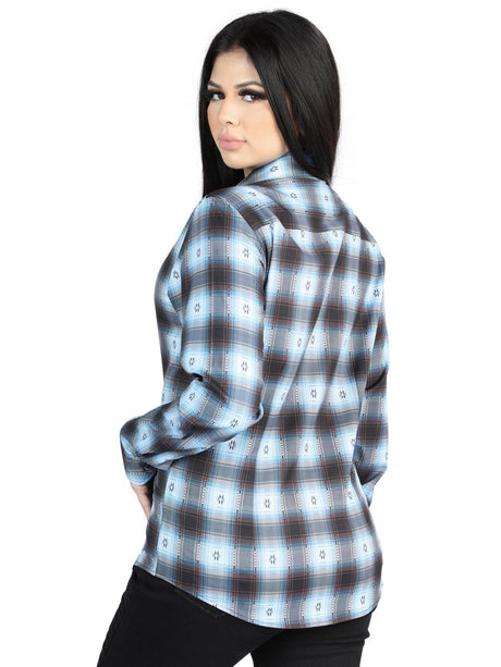 El General - Casual Long - Sleeve Shirt - Black/Blue 44719 - Diana Zapateria Inc