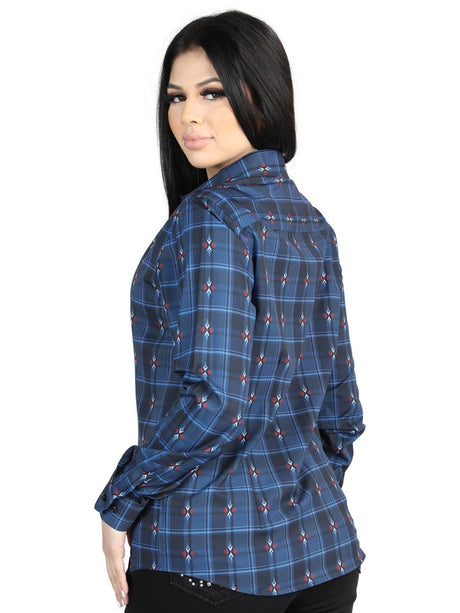 El General - Casual Long - Sleeve Shirt - Black/Blue 44721 - Diana Zapateria Inc