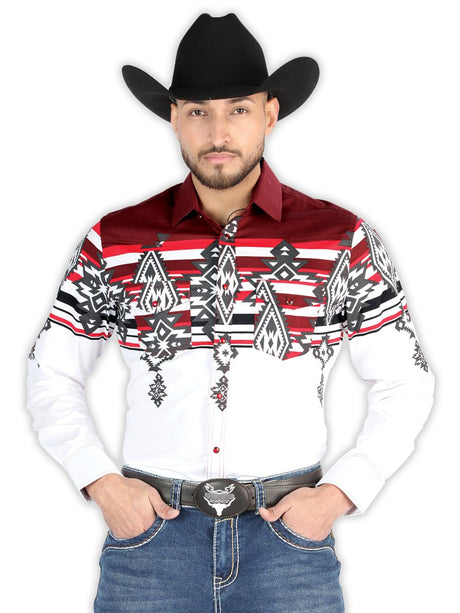 El General - Casual Long Sleeve Shirt - Burgundy 44497 - Diana Zapateria Inc
