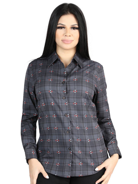 El General - Casual Long - Sleeve Shirt - Gray/Brown 44725 - Diana Zapateria Inc
