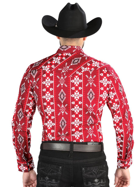 El General - Casual Long Sleeve Shirt - Red 44504 - Diana Zapateria Inc