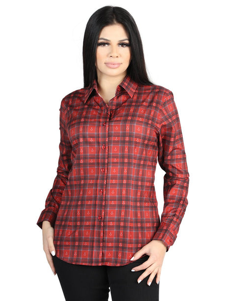 El General - Casual Long - Sleeve Shirt - Red 44722 - Diana Zapateria Inc