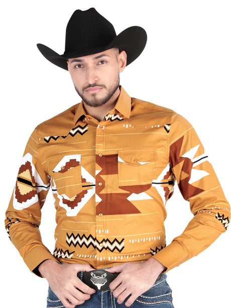 El General - Casual Long Sleeve Shirt - Taupe 44499 - Diana Zapateria Inc