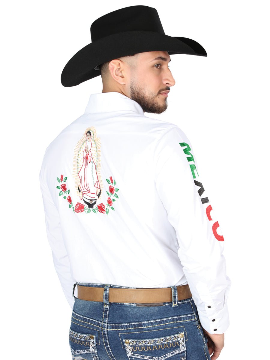 The General Embroidery Western Shirt White/Roses 44294