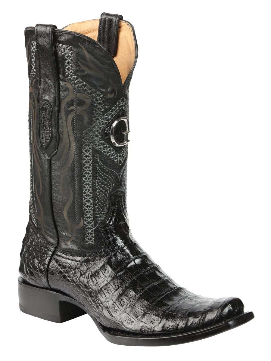 Original Caiman Belly Boots with Cut Toe Black Color - El  display picture 1