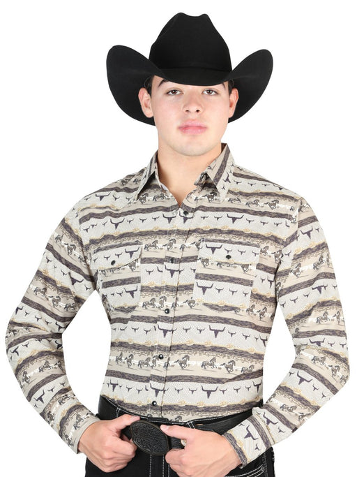 El General Men's Long Sleeve Dress Shirt - Brown GEN-44321 - El General