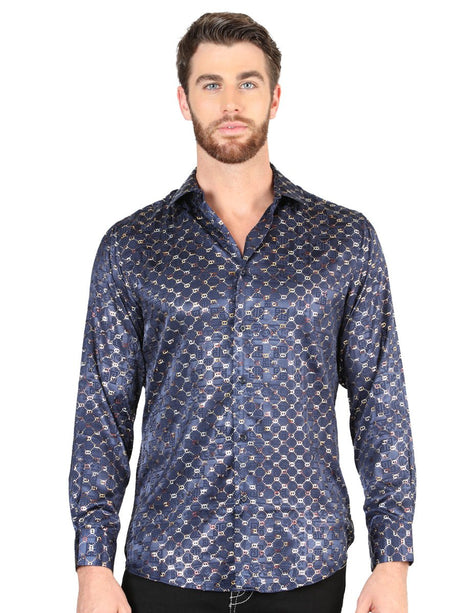 El General Navy/Gold Casual Long - Sleeve Shirt 44548 - Diana Zapateria Inc