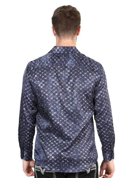 El General Navy/Gold Casual Long - Sleeve Shirt 44548 - Diana Zapateria Inc