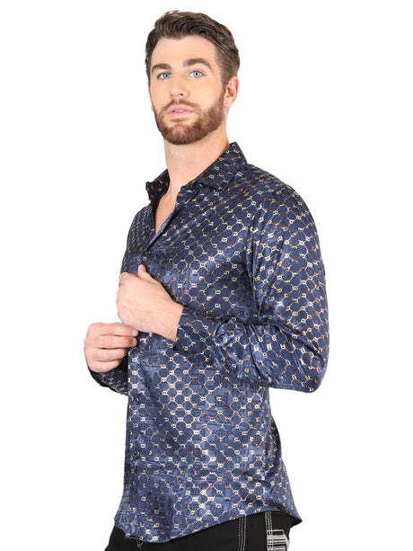 El General Navy/Gold Casual Long - Sleeve Shirt 44548 - Diana Zapateria Inc