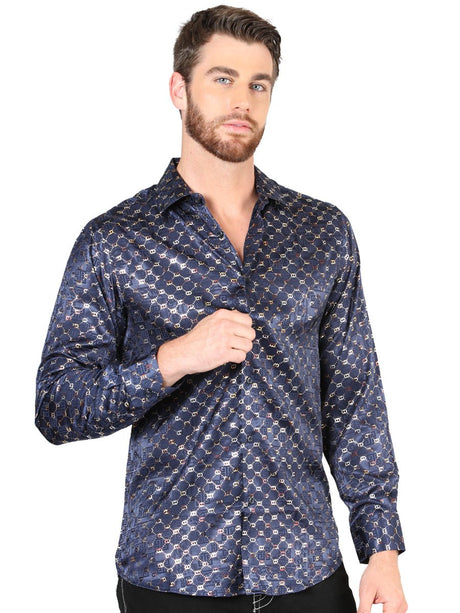 El General Navy/Gold Casual Long - Sleeve Shirt 44548 - Diana Zapateria Inc