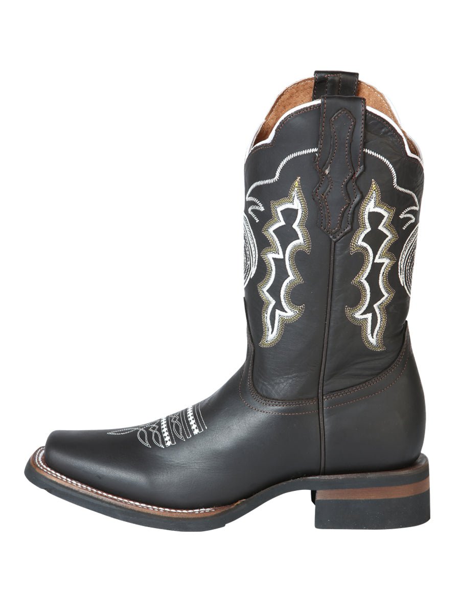 Original Leather Rodeo Boots Square Toe Chocolate Color - El General