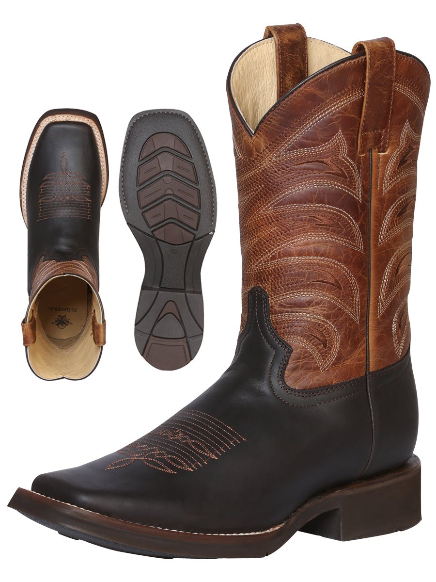 Colorado Rodeo Boot Original Leather Rodeo Boots Square Toe Dark Brown Crazy - El General