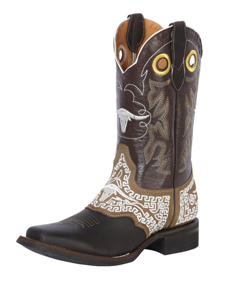 El General Rodeo Boot - Crazy Dark Brown with Embroidery 33309 - Diana Zapateria Inc