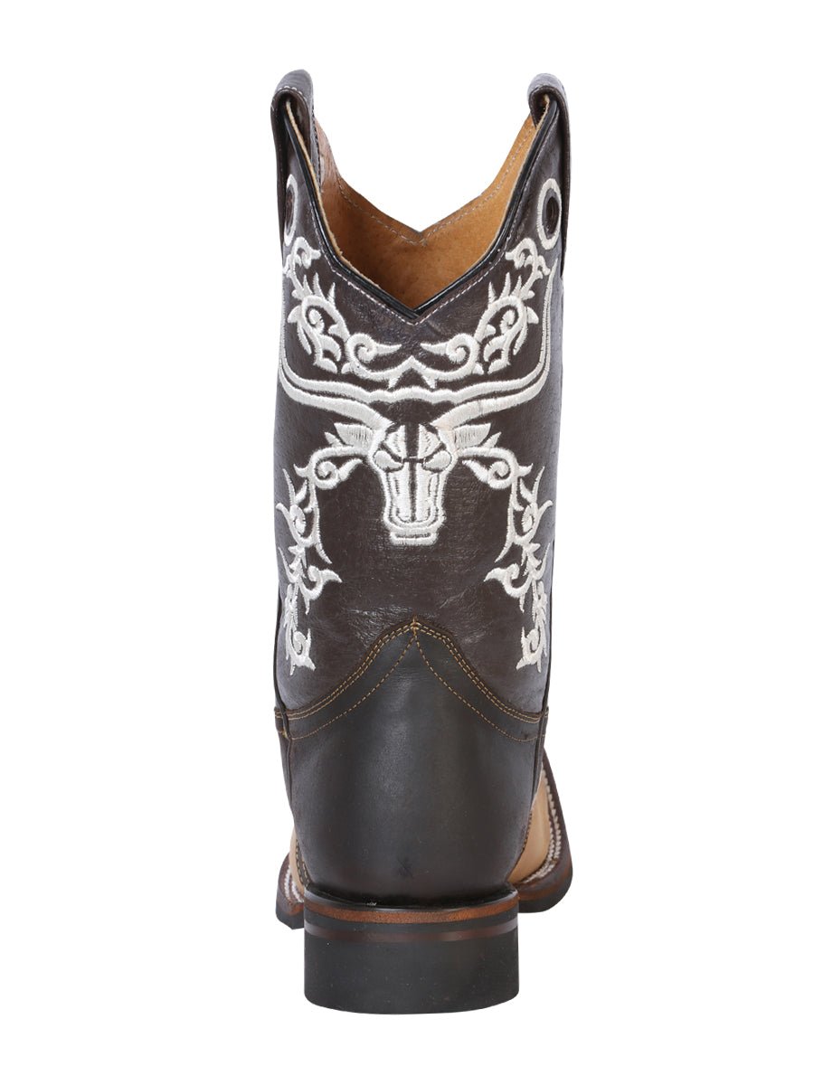 Original Leather Rodeo Boots Square Toe Honey Color Crazy/Dark Brown -