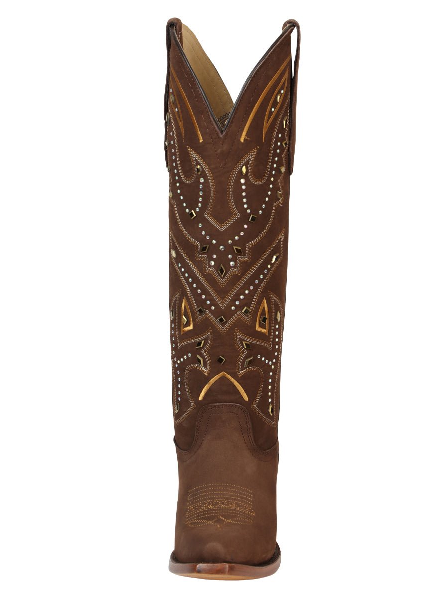 El General Women’s Embroidered Western Boots - Brown 45792 - Diana Zapateria Inc