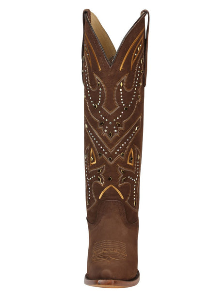 El General Women’s Embroidered Western Boots - Brown 45792 - Diana Zapateria Inc