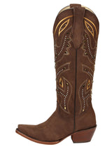 El General Women’s Embroidered Western Boots - Brown 45792 - Diana Zapateria Inc