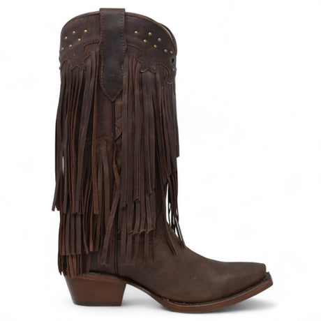 El General Women’s Fringe Western Boots - Choco 45795 - Diana Zapateria Inc