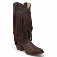 El General Women’s Fringe Western Boots - Choco 45795 - Diana Zapateria Inc