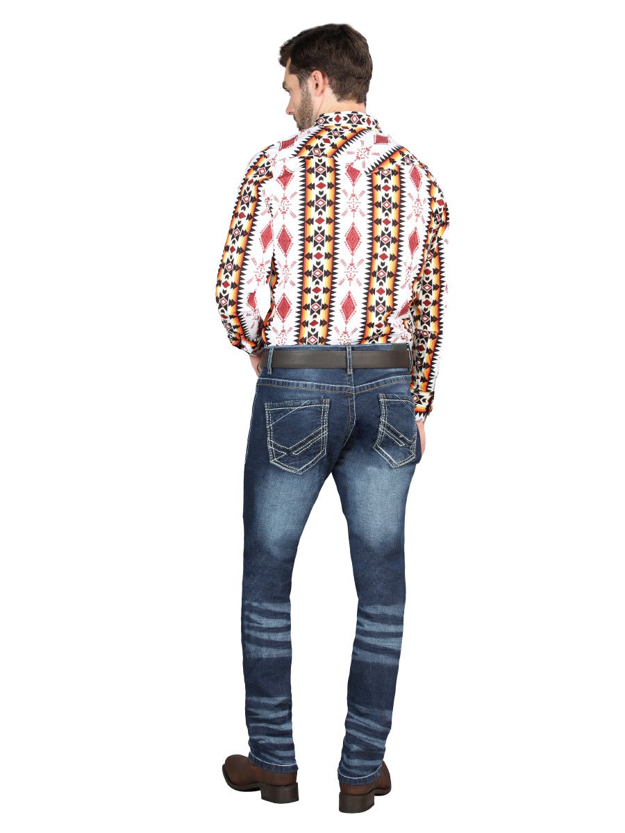 El Norteño Medium Blue Skinny Stretch Pants 126628 - Diana Zapateria Inc