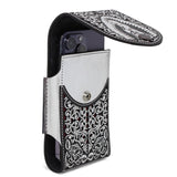 Funda para Smartphone de Cuero Corte Laser Original Virgen De Guadalupe en Plata - A&A Boots