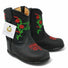 Genuine Leather Baby Girl Boots Round Toe with Flowers - White Diamonds Boots