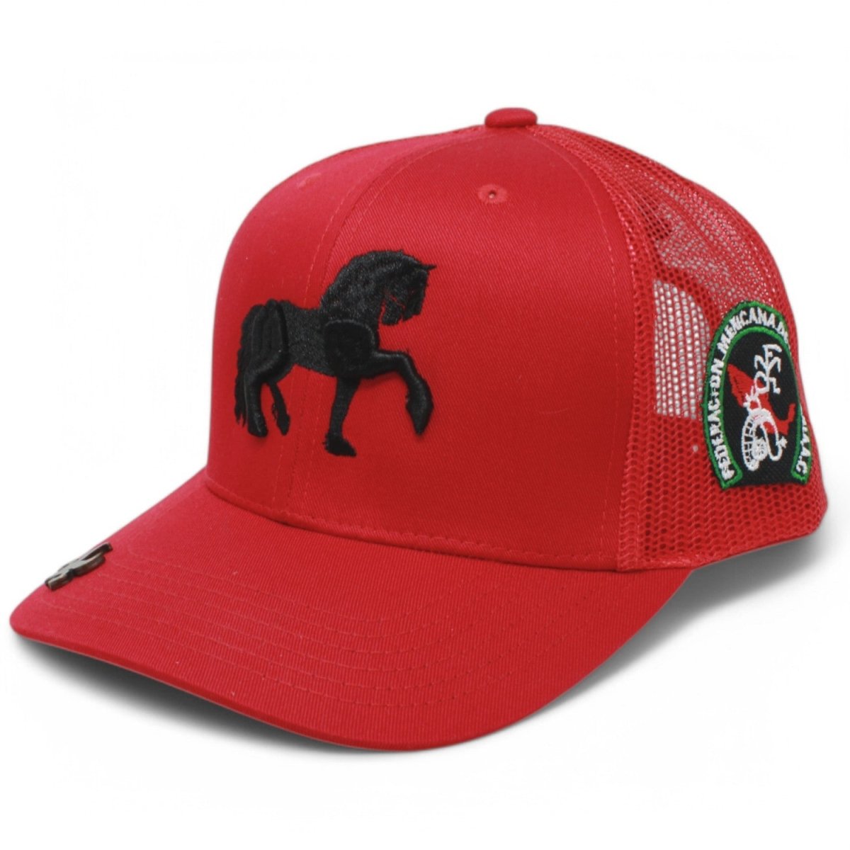 Gorra Charra con Bordado de Caballo Color Rojo y Negro WD - 1756 - White Diamonds Boots